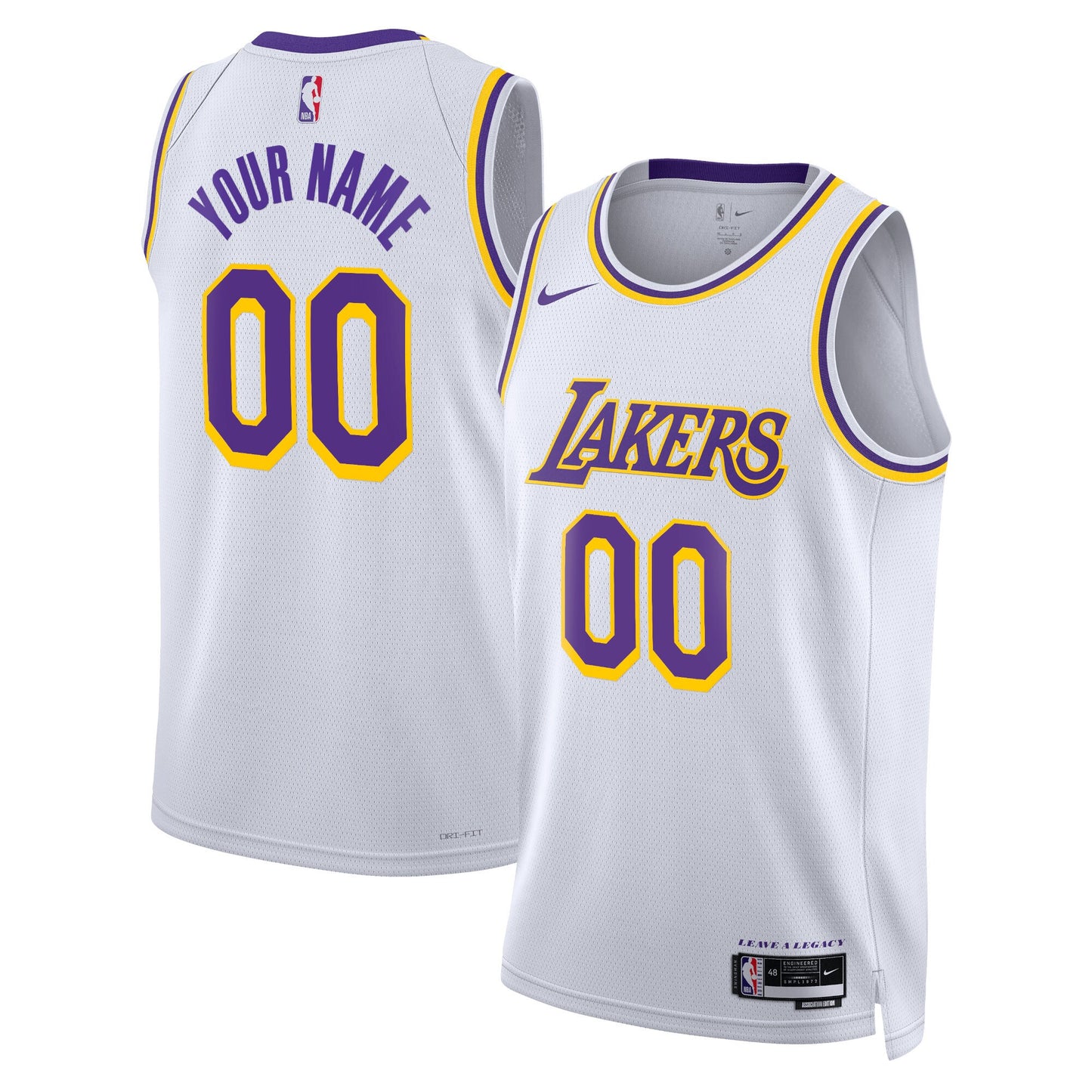 Los Angeles Lakers Nike Unisex Swingman Custom Jersey White - Icon Edition