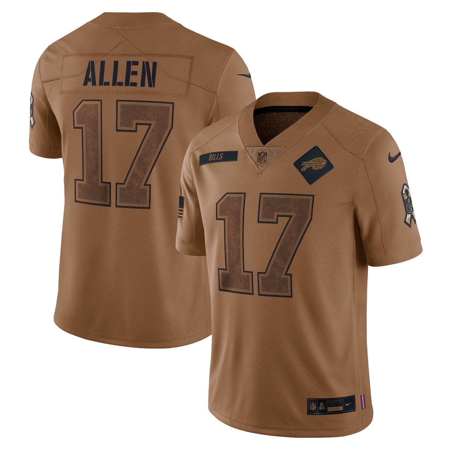 Josh Allen Buffalo Bills Nike 2023 Salute To Service Limited Jersey - Brown