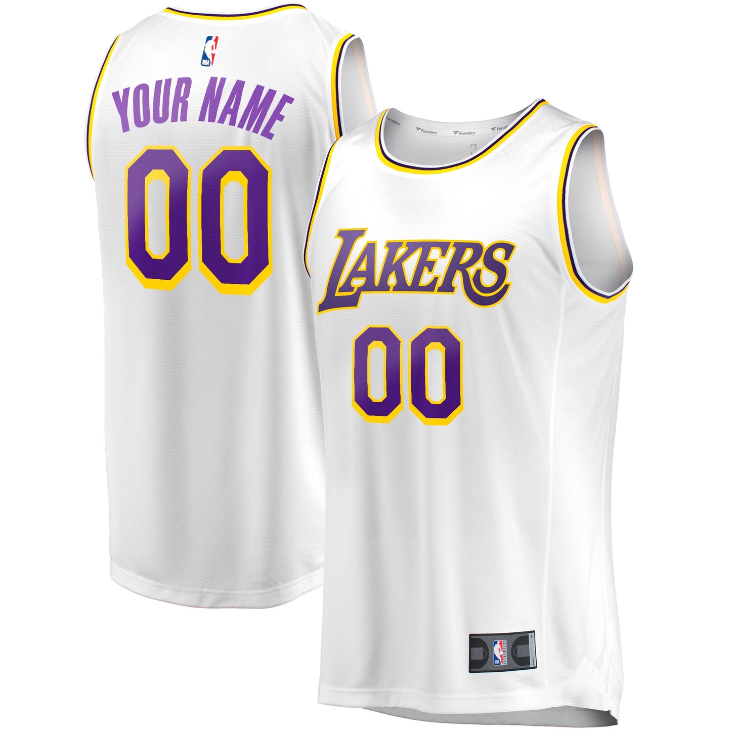 Los Angeles Lakers Fanatics Branded Fast Break Custom Replica Jersey - Association Edition - White