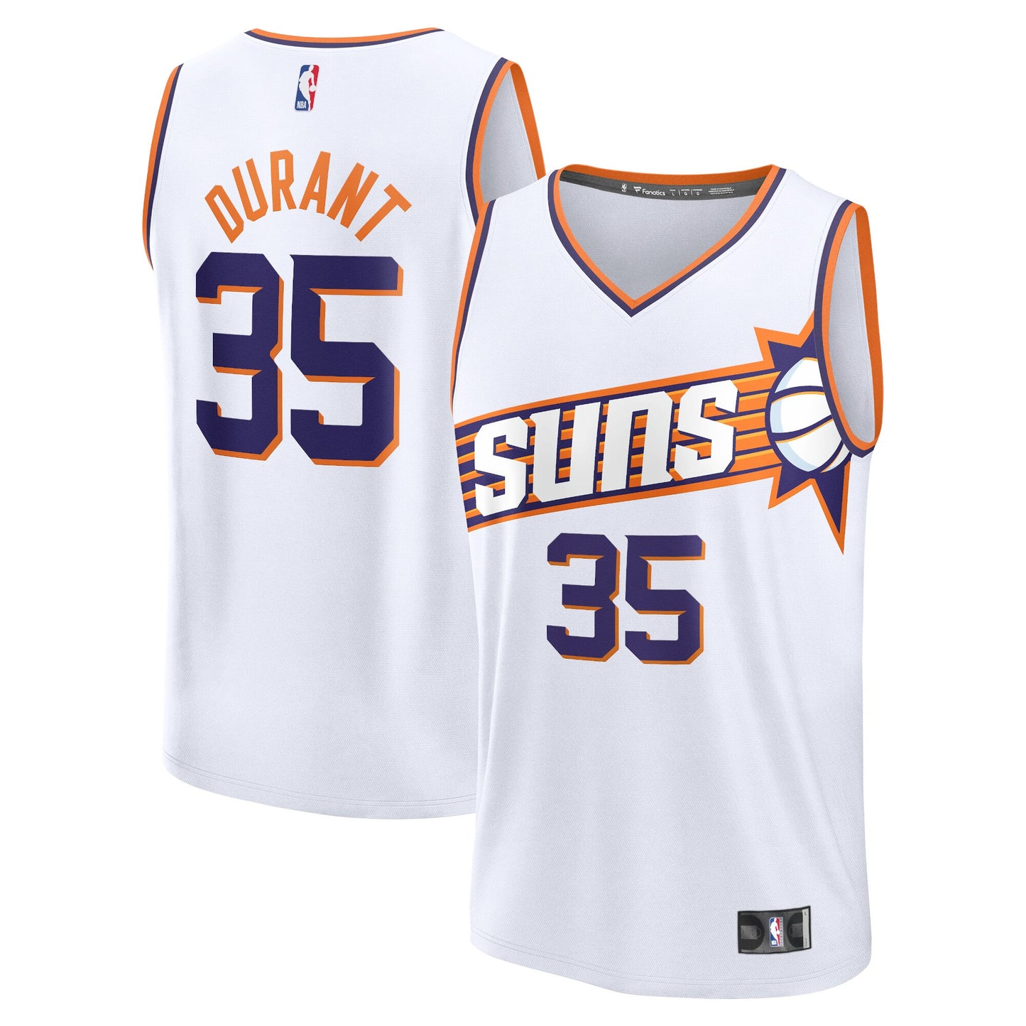 Kevin Durant Phoenix Suns Fanatics Branded Youth Fast Break Player Jersey - Association Edition - White