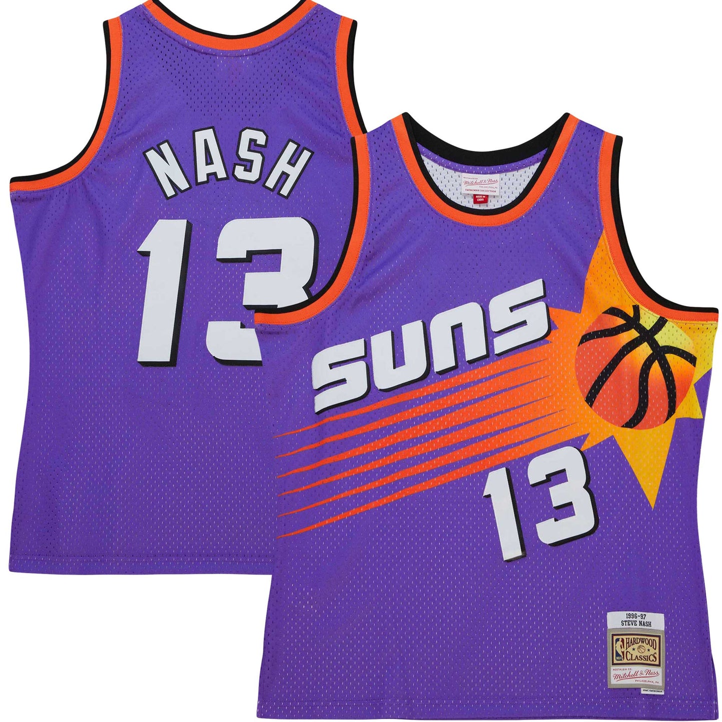 Steve Nash Phoenix Suns Mitchell & Ness Hardwood Classics 1996/97 Tropical Swingman Jersey - Purple