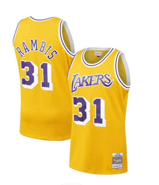 Men's Los Angeles Lakers Kurt Rambis Mitchell & Ness Gold 1984-85 Hardwood Classics Swingman Jersey