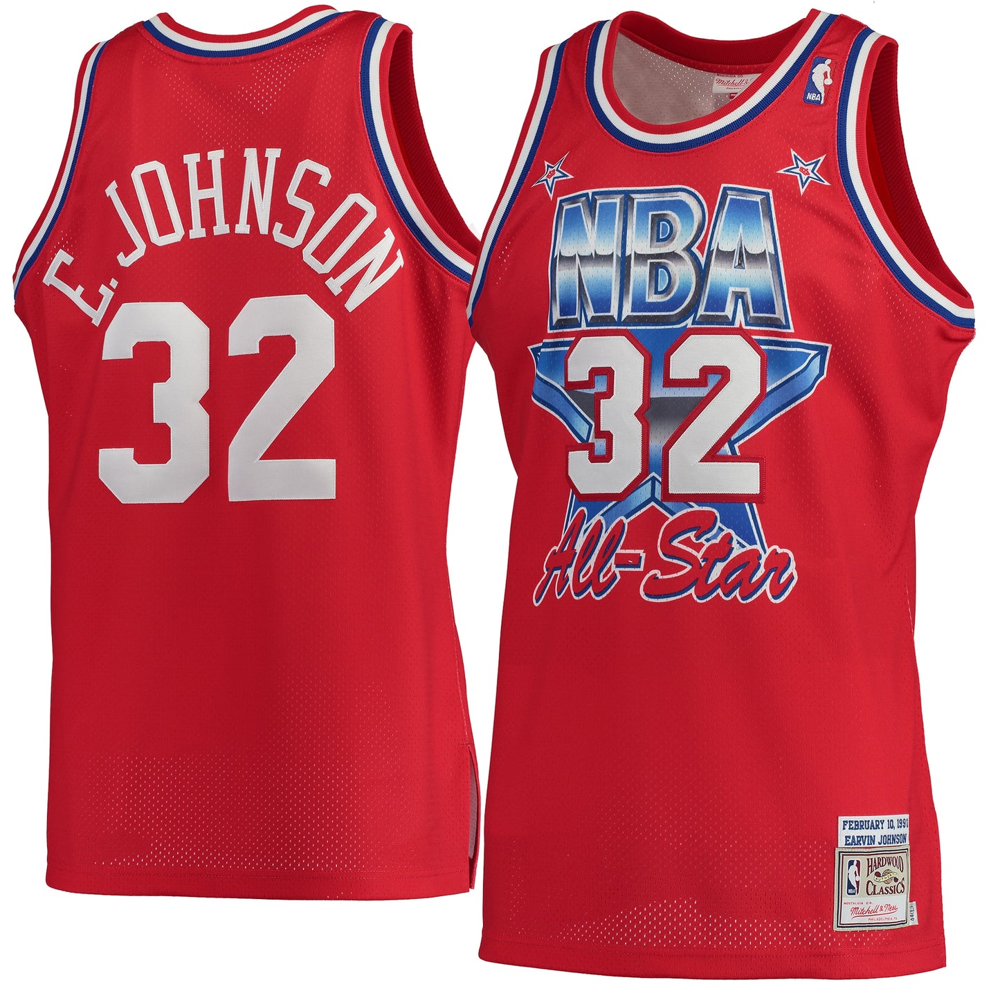 Magic Johnson Los Angeles Lakers Mitchell & Ness Hardwood Classics 1991 All-Star Authentic Jersey - Red