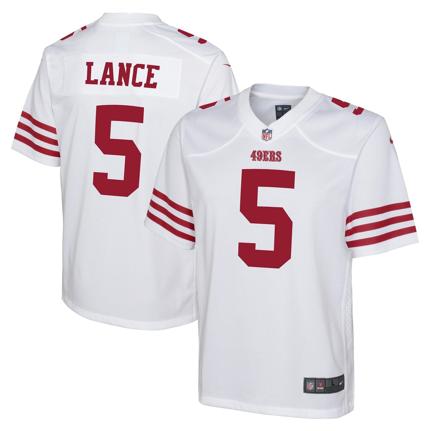 Youth Nike Trey Lance White San Francisco 49ers Game Jersey