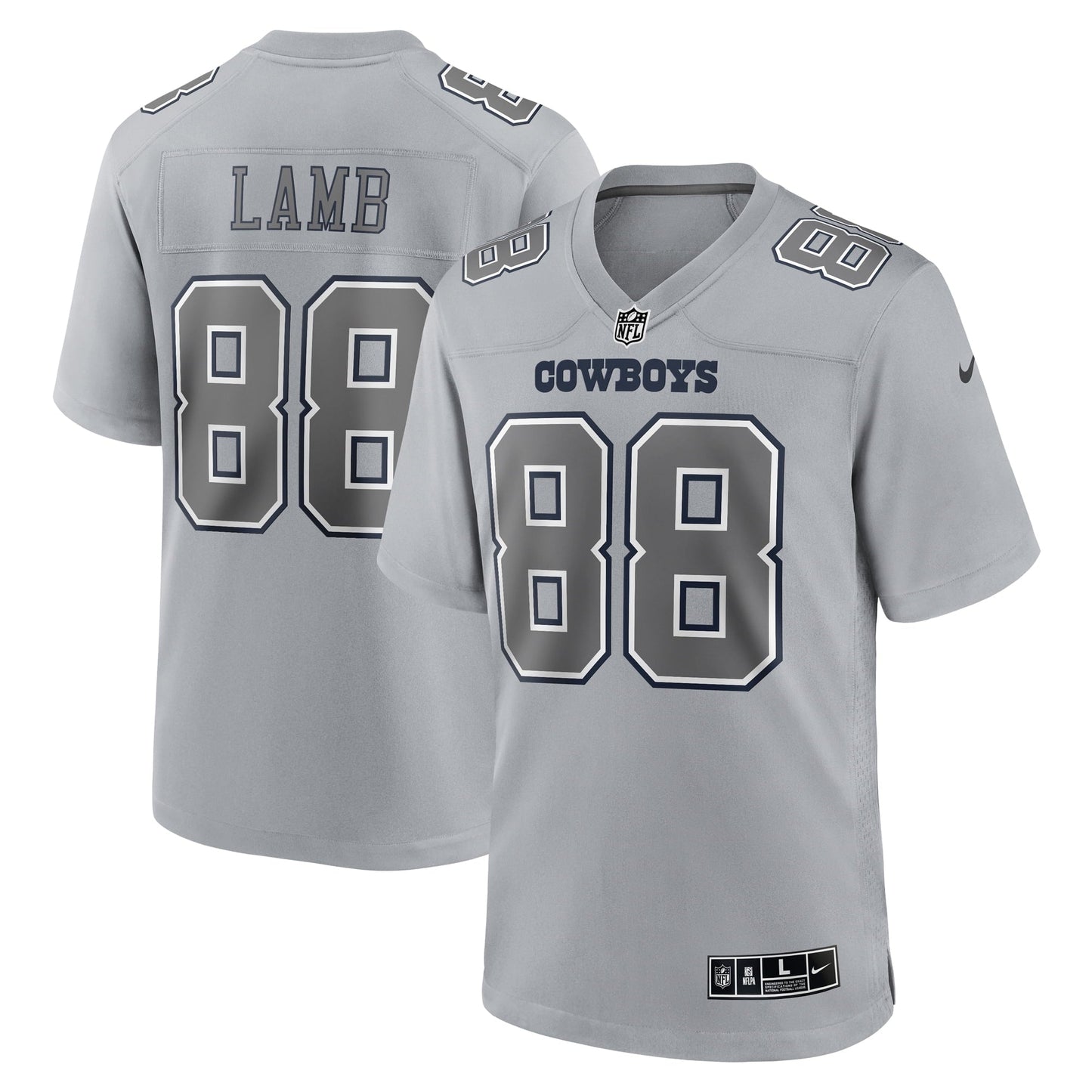 Men's Nike CeeDee Lamb Gray Dallas Cowboys Atmosphere Fashion Game Jersey