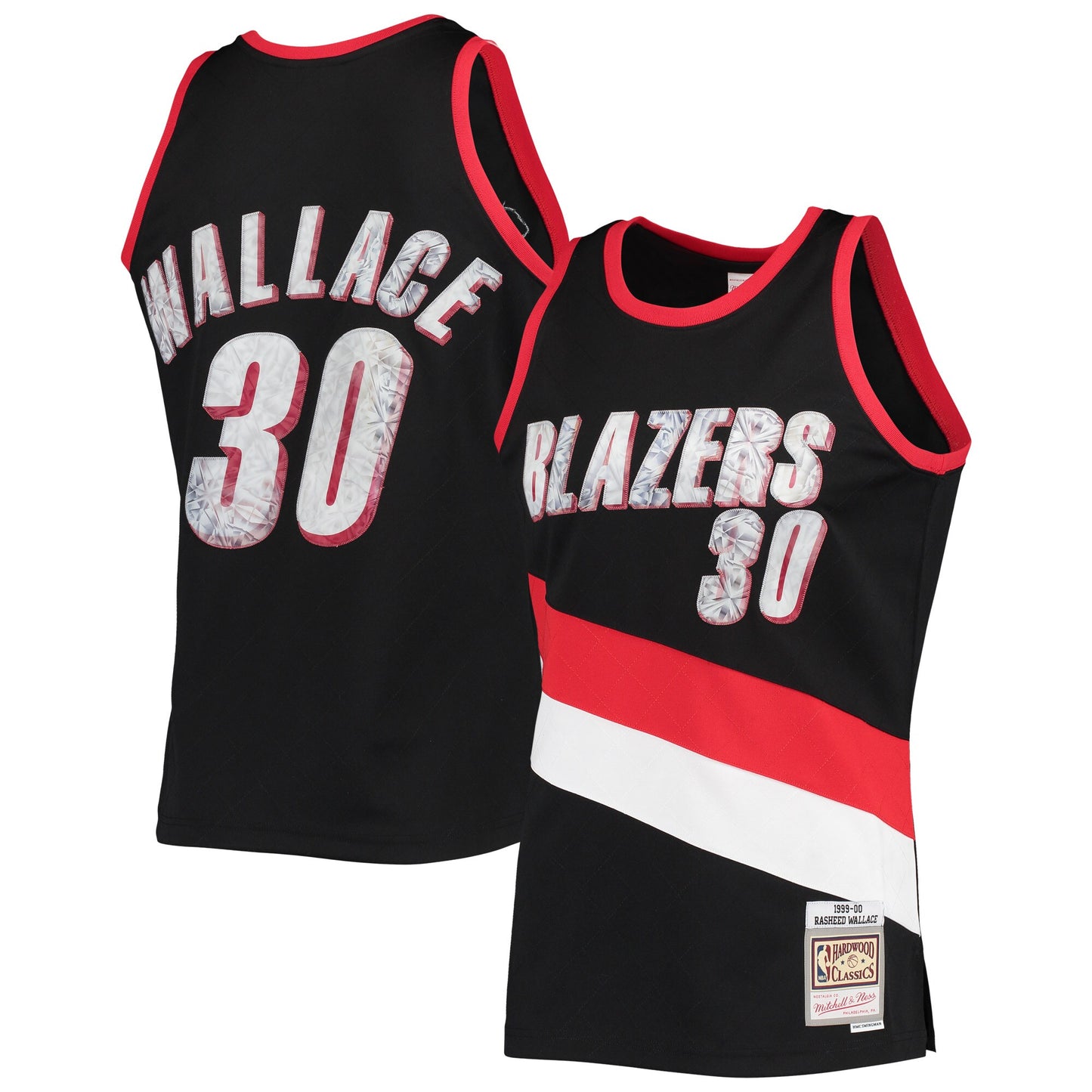 Rasheed Wallace Portland Trail Blazers Mitchell & Ness 1996-97 Hardwood Classics NBA 75th Anniversary Diamond Swingman Jersey - Black
