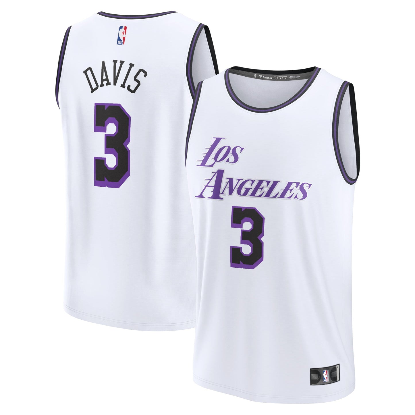 Men's Fanatics Branded Anthony Davis White Los Angeles Lakers 2022/23 Fastbreak Jersey - City Edition