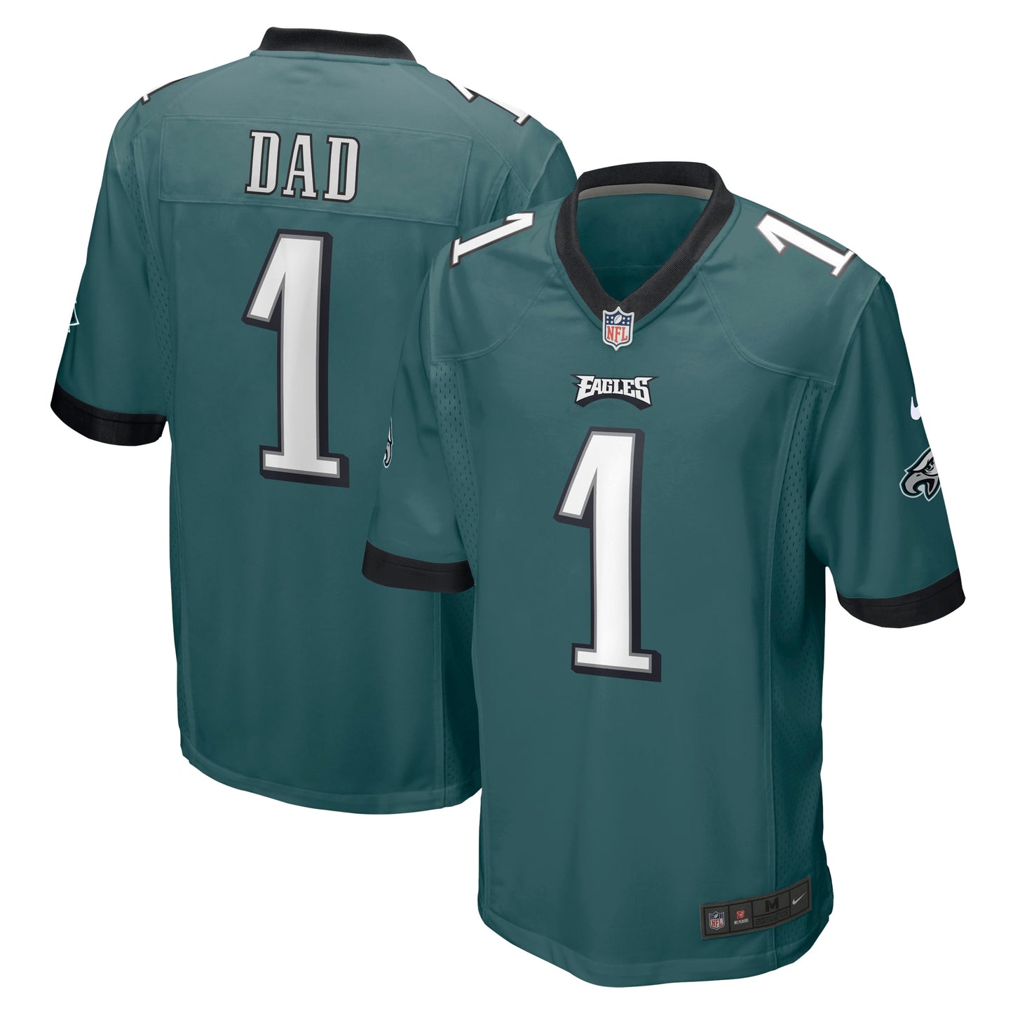 Number 1 Dad Philadelphia Eagles Nike Game Jersey - Midnight Green