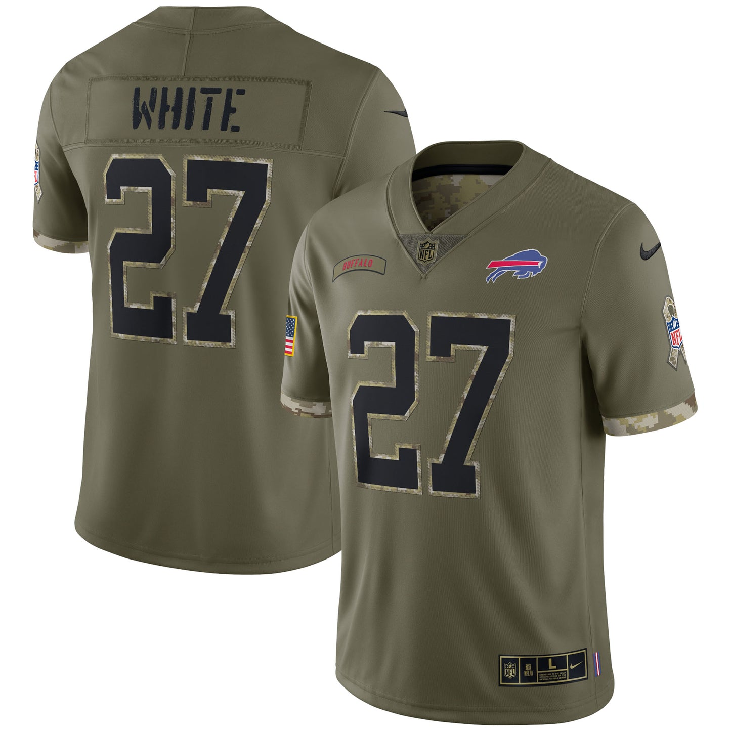 Tre'Davious White Buffalo Bills Nike 2022 Salute To Service Limited Jersey - Olive