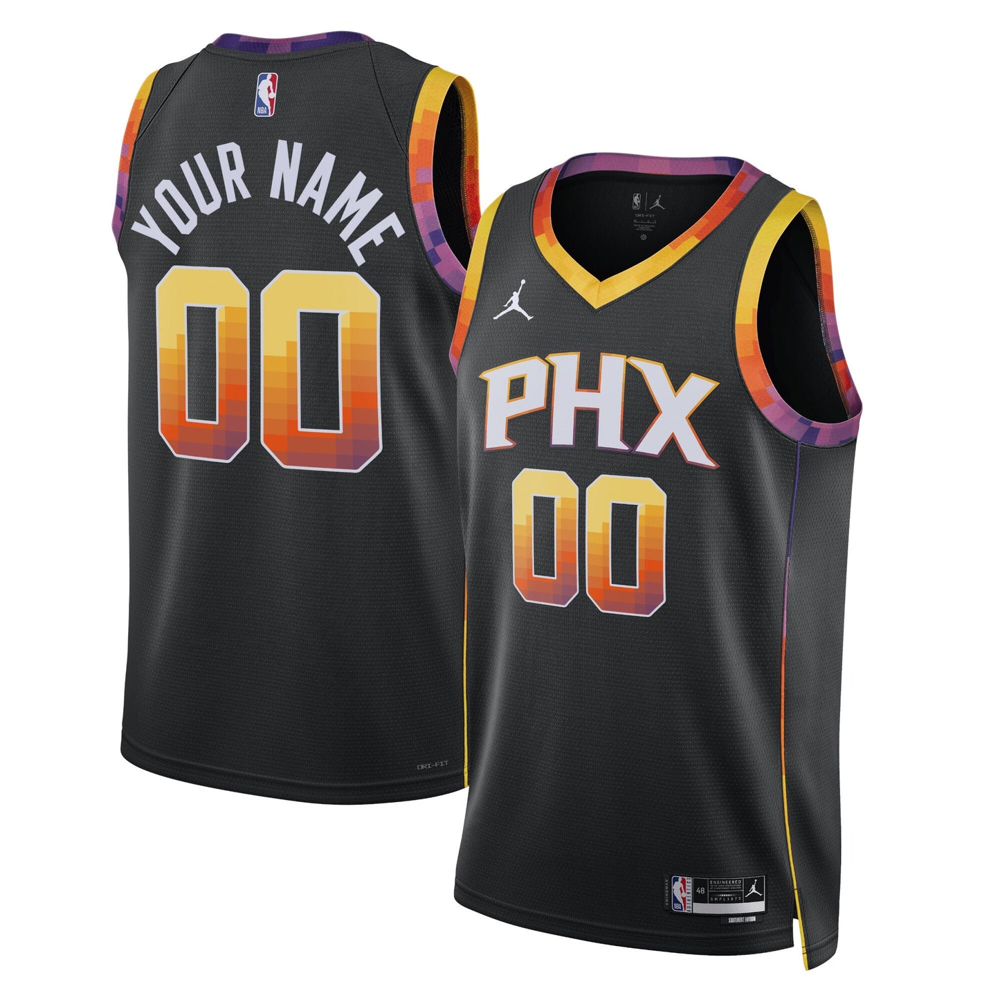 Phoenix Suns Jordans Brand Unisex 2022/23 Swingman Custom Jersey - Statement Edition - Black