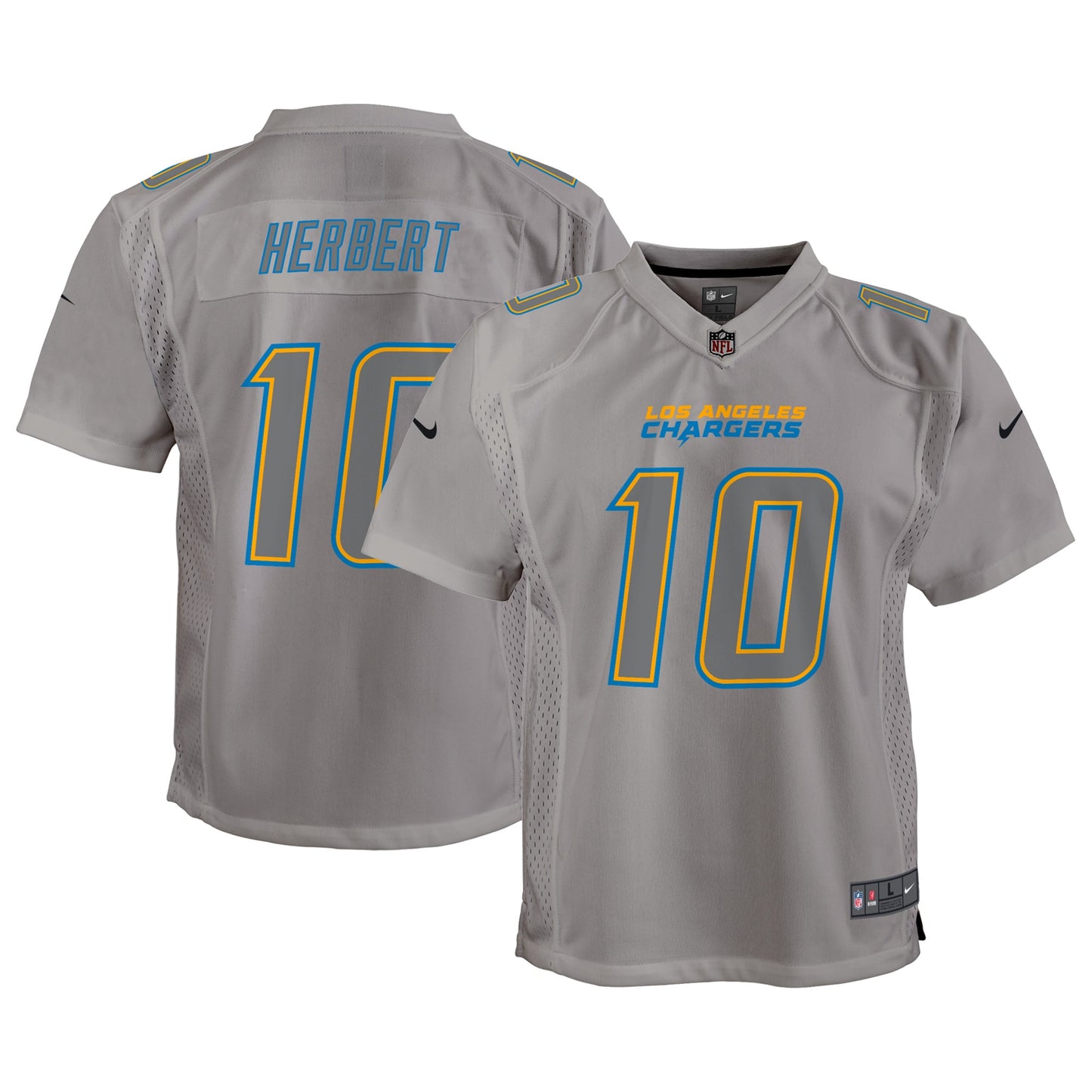 Justin Herbert Los Angeles Chargers Nike Youth Atmosphere Game Jersey - Gray