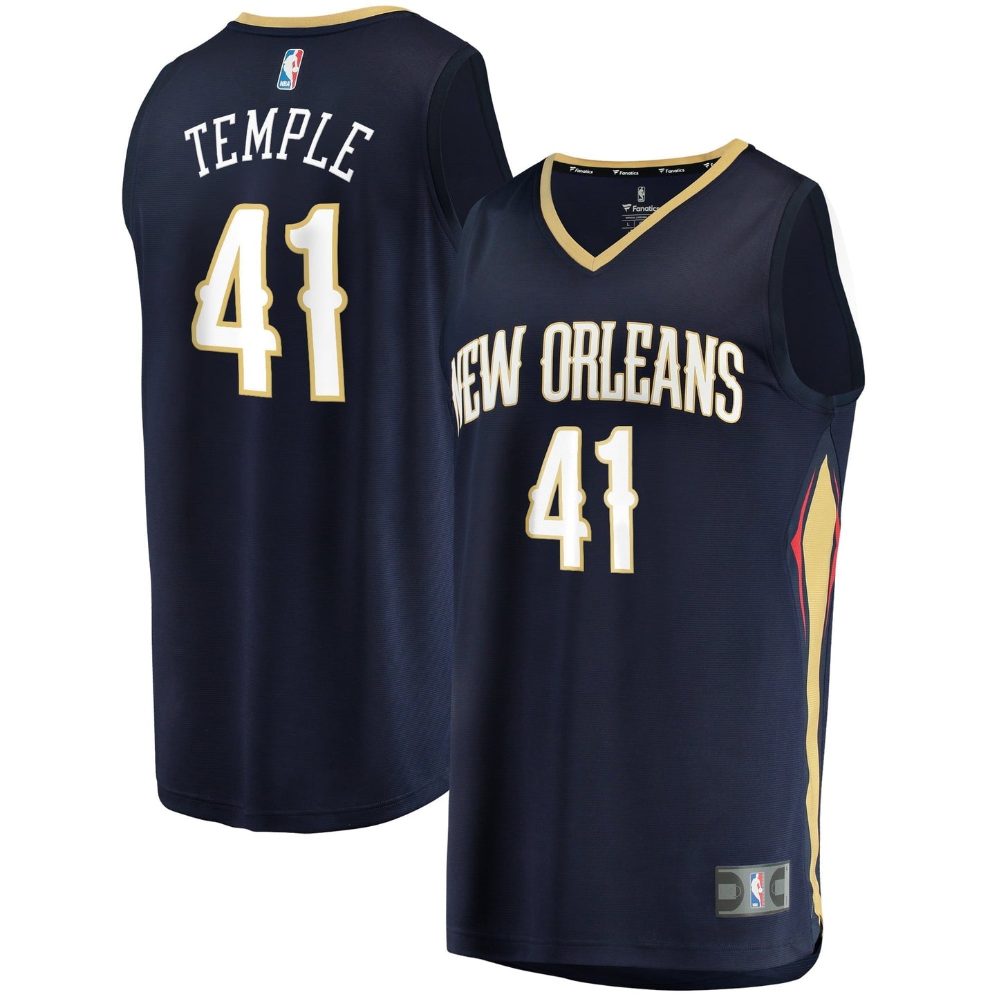 Youth Fanatics Branded Garrett Temple Navy New Orleans Pelicans 2021/22 Fast Break Replica Jersey - Icon Edition