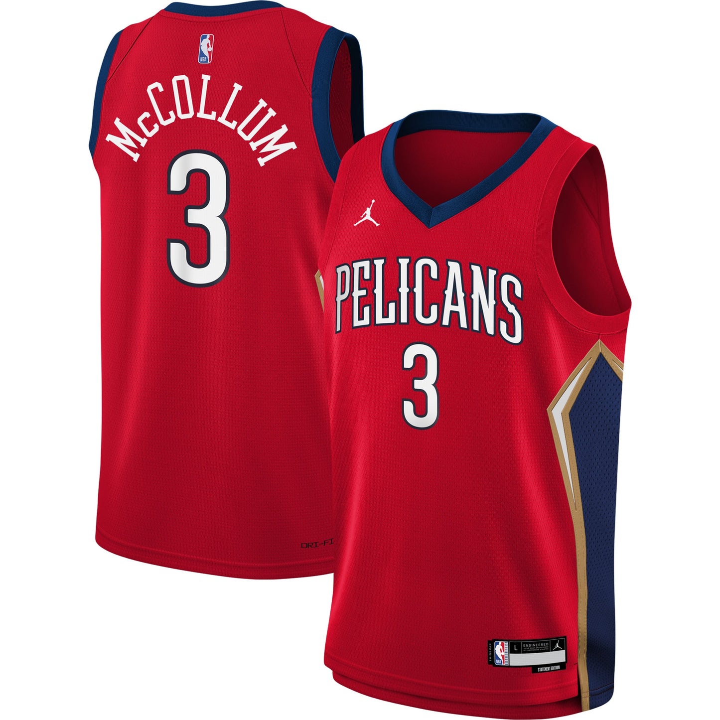 C.J. McCollum New Orleans Pelicans Jordans Brand Youth Swingman Jersey - Statement Edition - Red