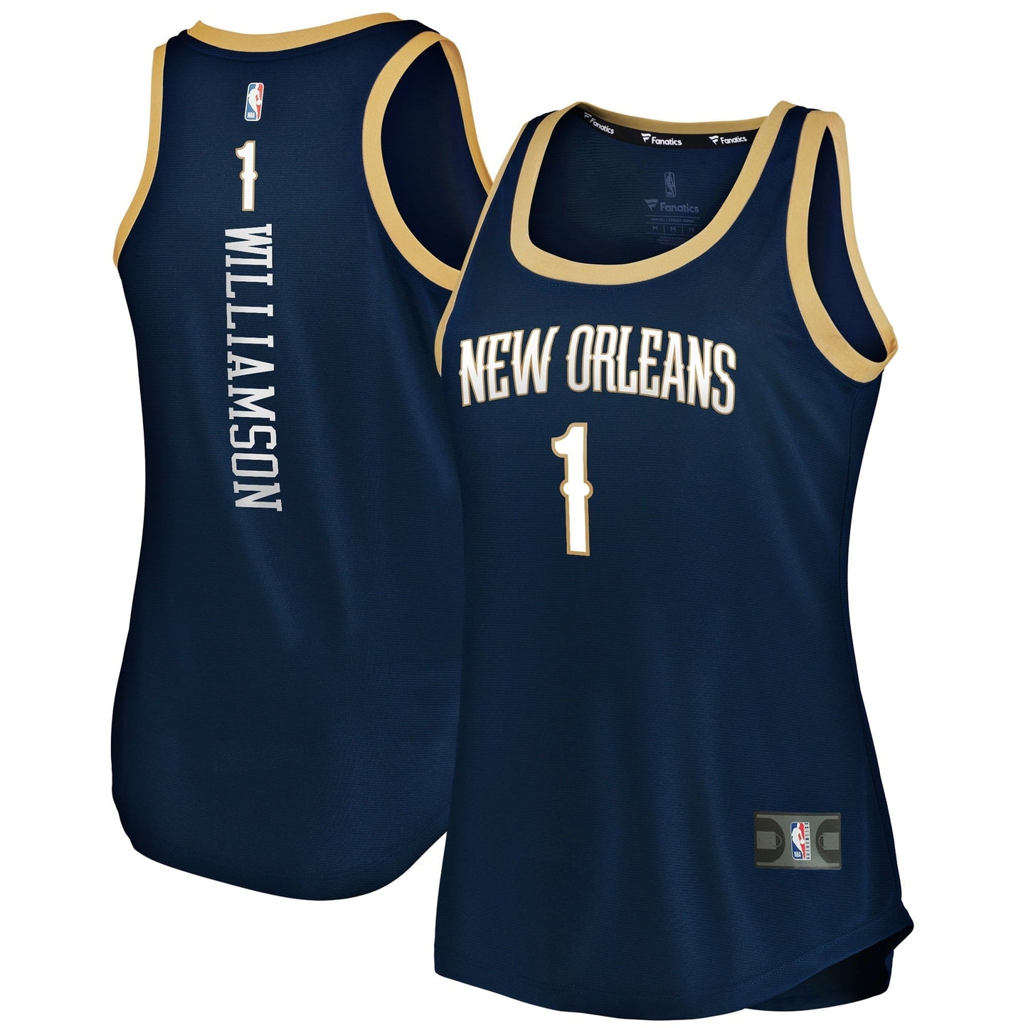 Women's Fanatics Branded Zion Williamson Navy New Orleans Pelicans 2019/20 Fast Break Team Tank Jersey - Icon Edition