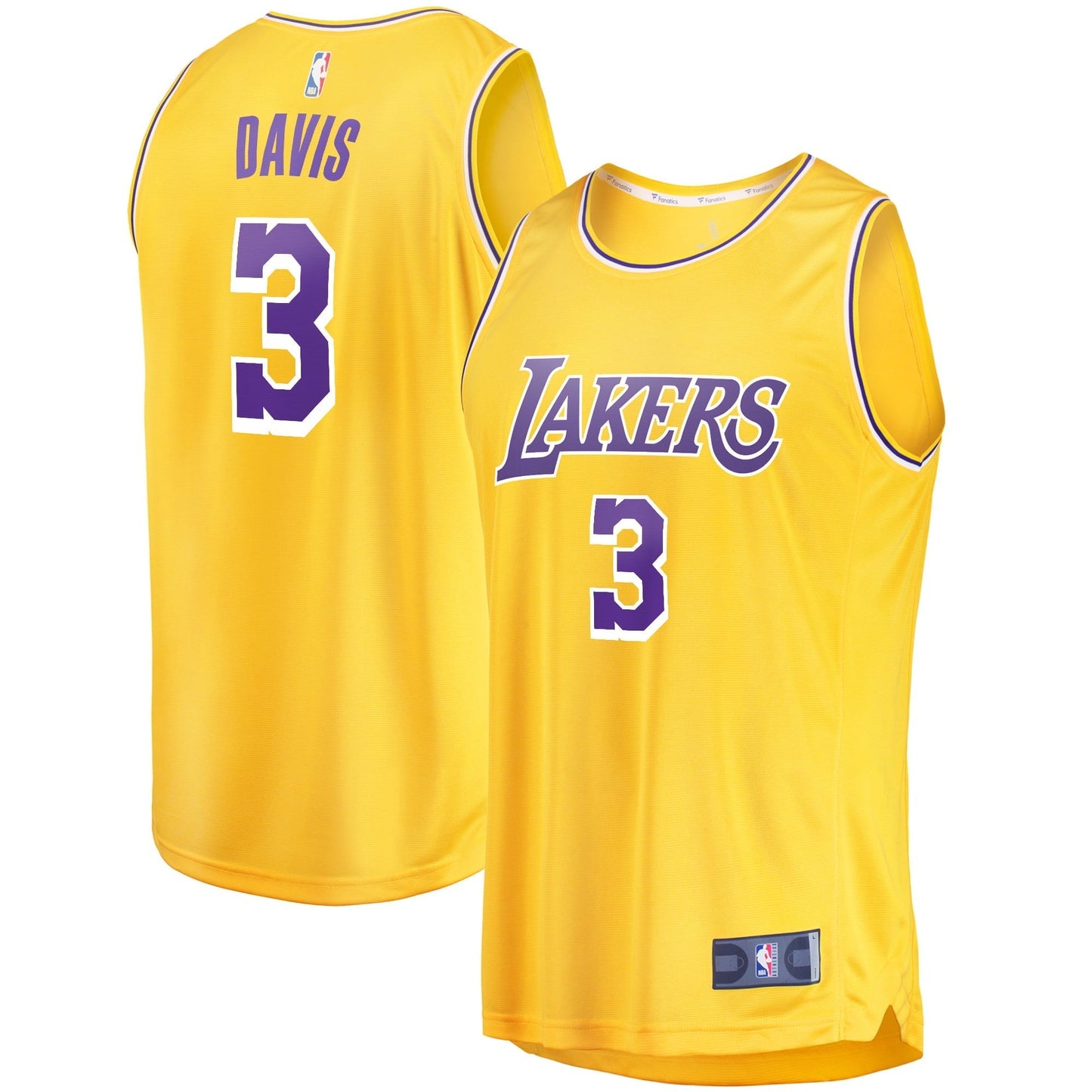 Men's Fanatics Branded Anthony Davis Gold Los Angeles Lakers Fast Break Replica Player Jersey - Icon Edition