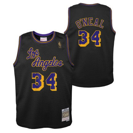 Youth Los Angeles Lakers Shaquille O'Neal Mitchell & Ness 1996-97 Hardwood Classics Reload 2.0 Swingman Jersey-Black
