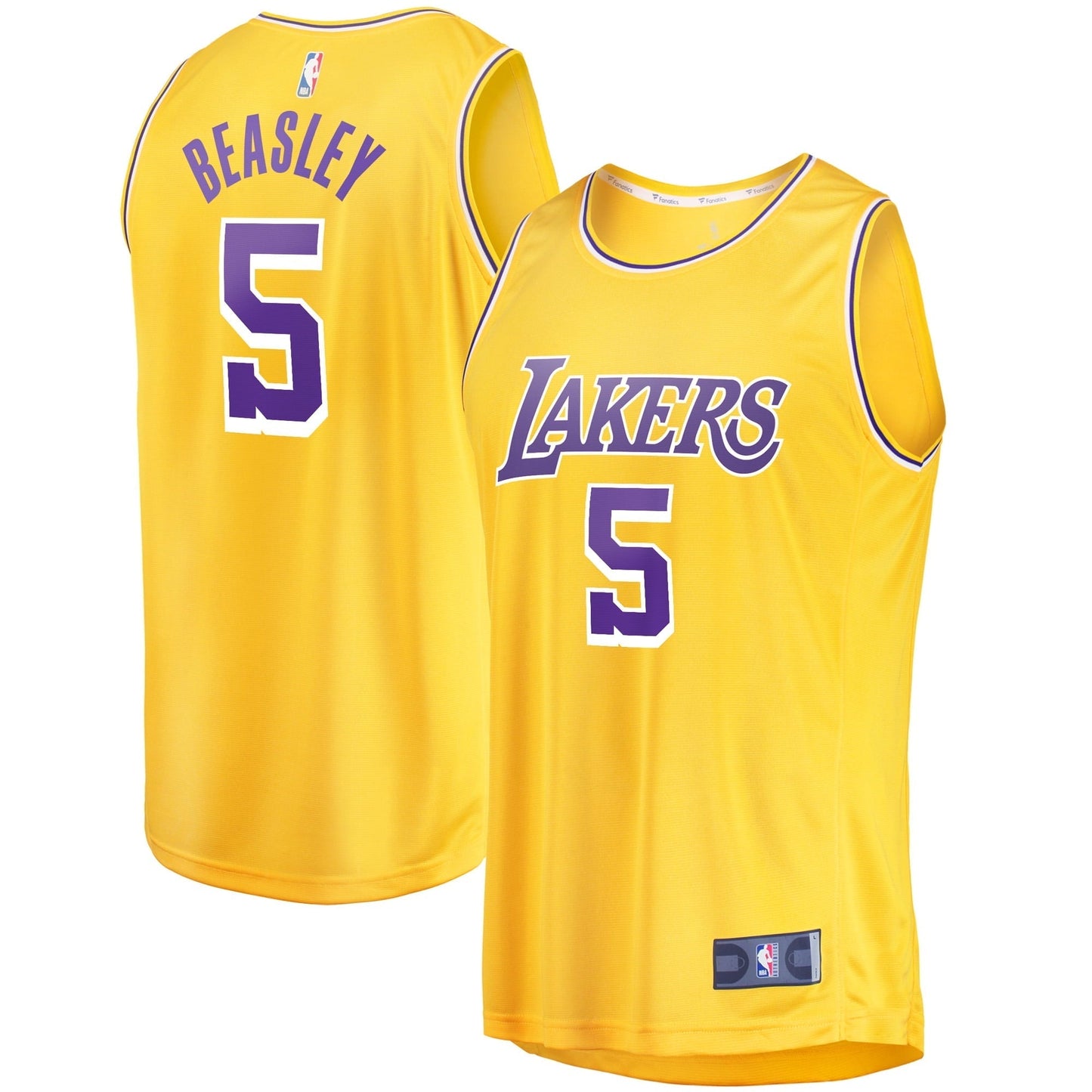 Men's Fanatics Branded Malik Beasley Gold Los Angeles Lakers Fast Break Player Jersey - Icon Edition