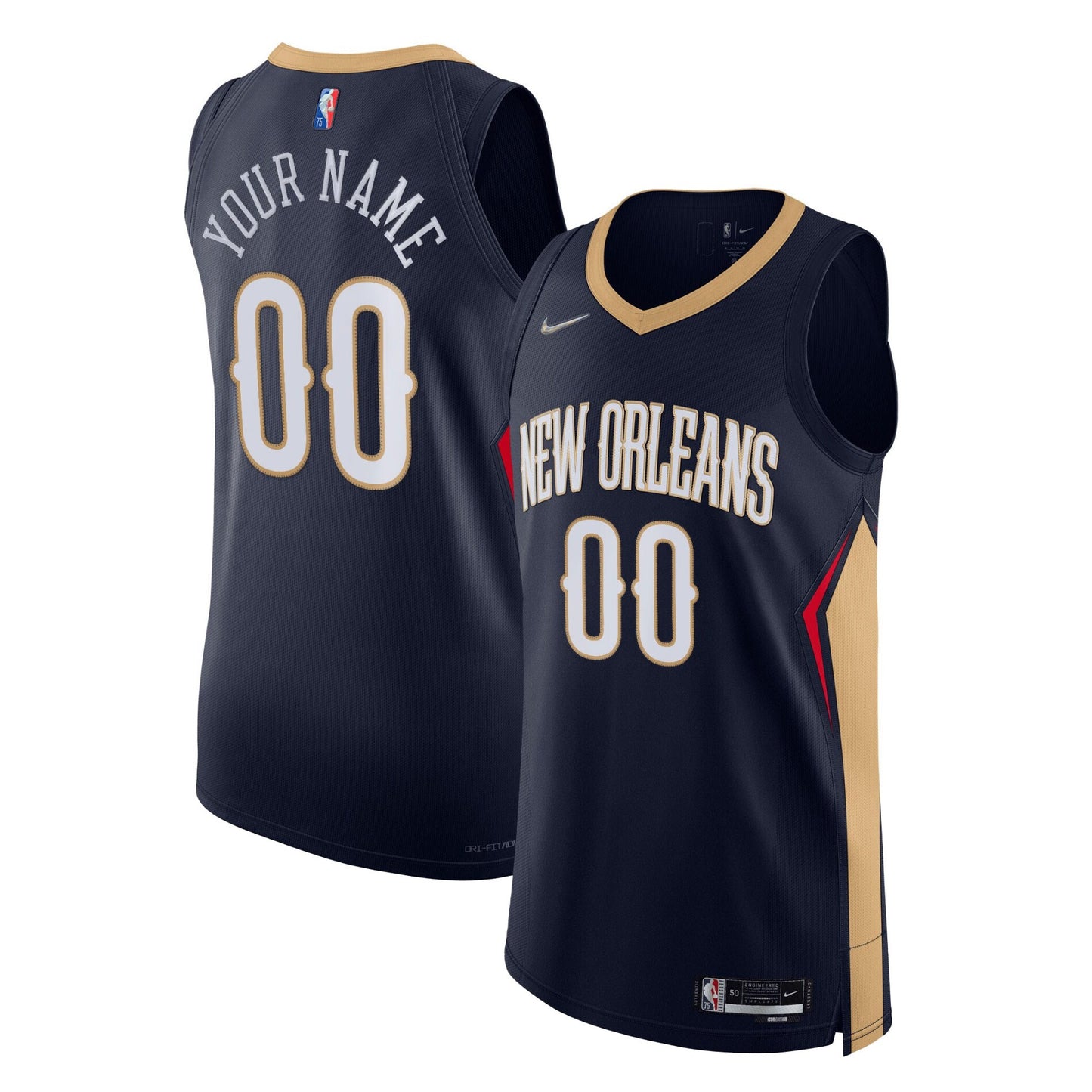 New Orleans Pelicans Nike 2021/22 Diamond Authentic Custom Jersey - Icon Edition - Navy
